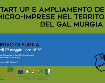 Start Up e ampliamento delle micro - imprese nel territorio del GAL Murgia Più -  Ruvo di Puglia 27/05/2019